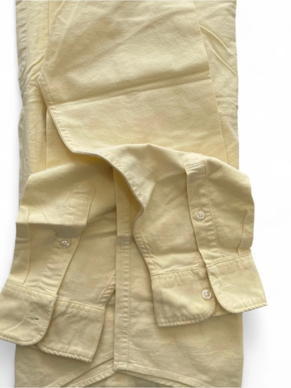 Abercrombie & Fitch Men's Pale Yellow Button-Down Shirt